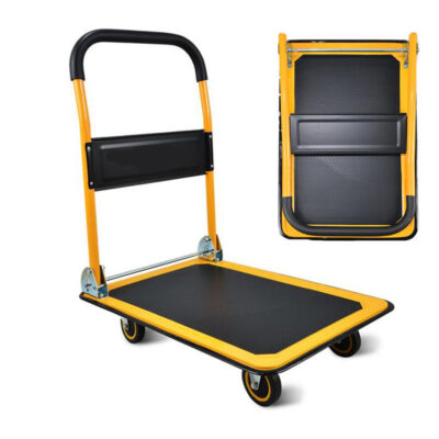 Foldable platform trolley for home storage and shopping