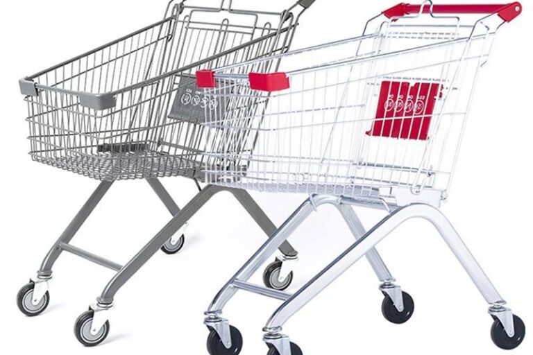 High-quality supermarket shopping trolley for grocery stores