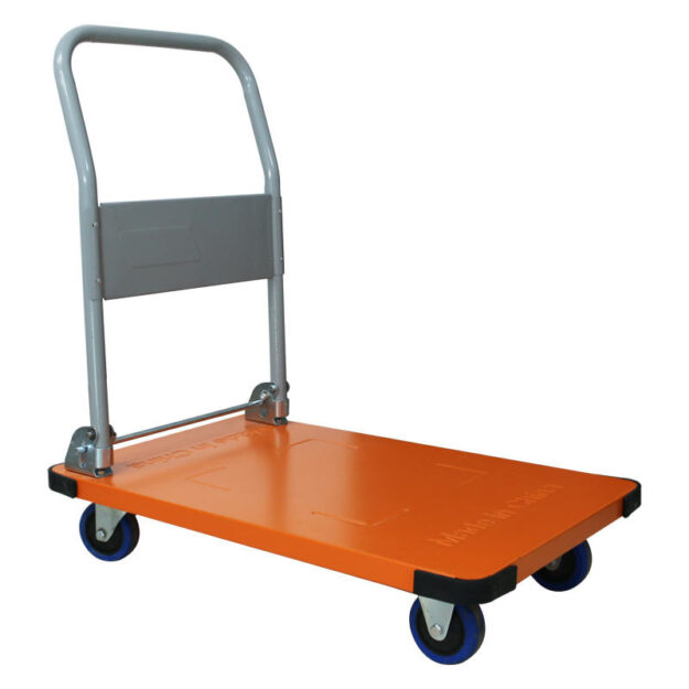 Durable Heavy-Duty Foldable Platform Trolley Heavy-duty foldable 4-wheel platform trolley for warehouse use