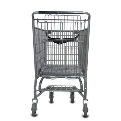 Heavy-duty supermarket shopping trolley for retail use