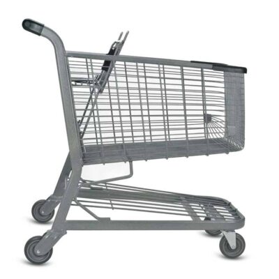 Heavy-duty supermarket shopping trolley for retail use