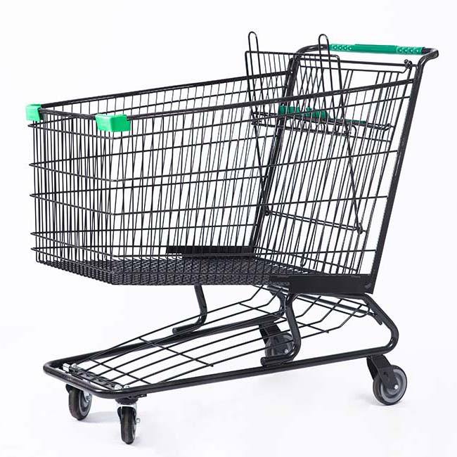 Durable Heavy-Duty Supermarket Shopping Trolley (6) Heavy-duty supermarket shopping trolley for retail use