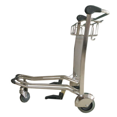 Passenger luggage airport trolley with ergonomic handle