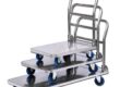 Stainless steel foldable industrial trolley for warehouse use