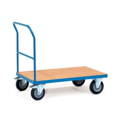 Warehouse cargo moving platform trolley with 4 wheels