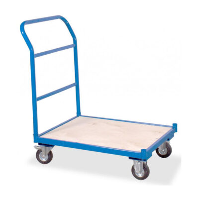 Warehouse cargo moving platform trolley with 4 wheels