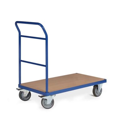 Warehouse cargo moving platform trolley with 4 wheels