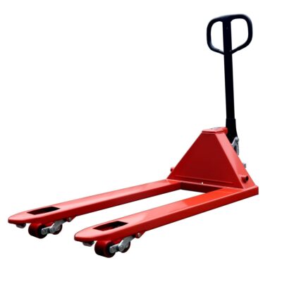 Warehouse loading hand pallet truck with reinforced frame
