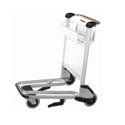 Heavy-duty airport luggage trolley with durable wheels