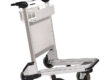 Heavy-duty airport luggage trolley with durable wheels
