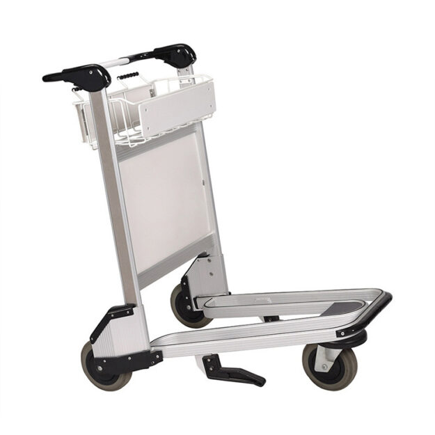 Heavy-Duty Luggage Airport Trolley for Passenger Use (5) Heavy-duty airport luggage trolley with durable wheels