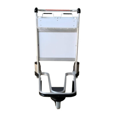 Heavy-duty airport luggage trolley with durable wheels