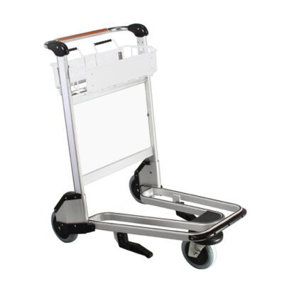 Heavy-duty airport luggage trolley with durable wheels