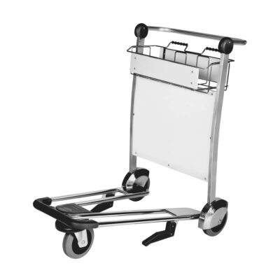 Stainless steel airport trolley for heavy luggage transport