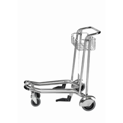 Stainless steel airport trolley for heavy luggage transport