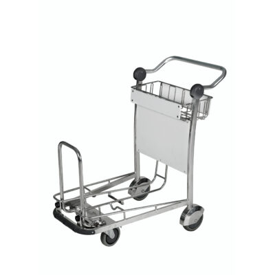 Stainless steel airport trolley for heavy luggage transport