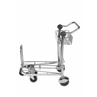 Stainless steel airport trolley for heavy luggage transport