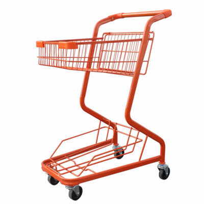 Rust-resistant 4-wheel supermarket shopping trolley