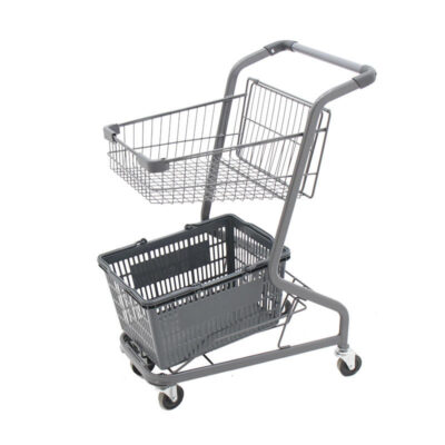 Rust-resistant 4-wheel supermarket shopping trolley