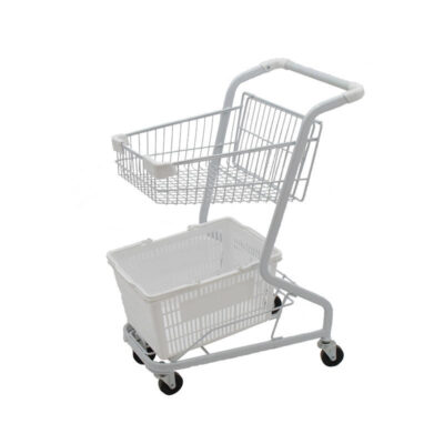 Rust-resistant 4-wheel supermarket shopping trolley