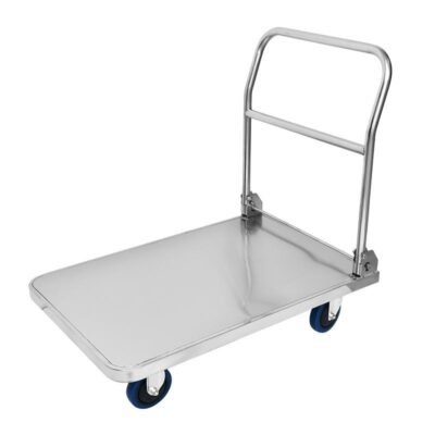 304 stainless steel foldable industrial trolley for warehouse use