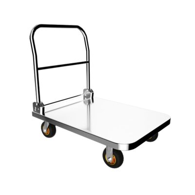 304 stainless steel foldable industrial trolley for warehouse use