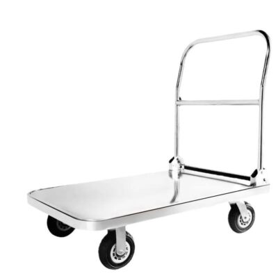 304 stainless steel foldable industrial trolley for warehouse use