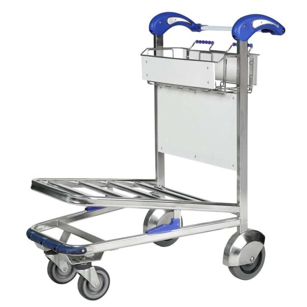 Passenger airport trolley with durable frame and smooth wheels